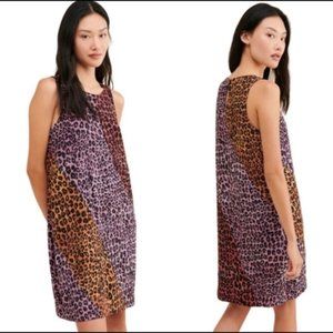Maeve Wynn Multicolor Leopard Animal Print Sleeveless Sheath Dress